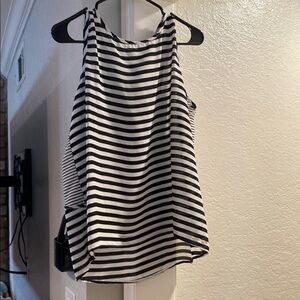 Fun 2 Fun Asymmetrical Black and White Tank Top